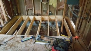 Newly Installed Joist to Replace Rotten Floor Joist